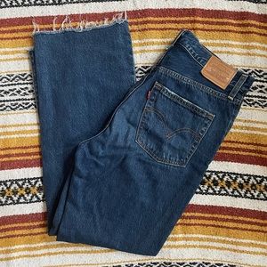 LEVI’S PREMIUM Ribcage Straight Ankle Jeans - dark wash - grunge denim - 28W 29L